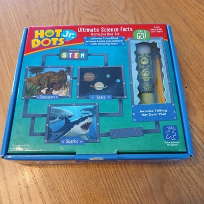 Hot Dots Jr. Ultimate Science Facts 3 Books Interactive Pen In Box STEM Works