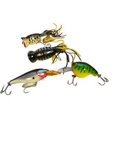 4 vintage baits 2 hula poppers, rebel fastrac & bagleys fat car all good shspe
