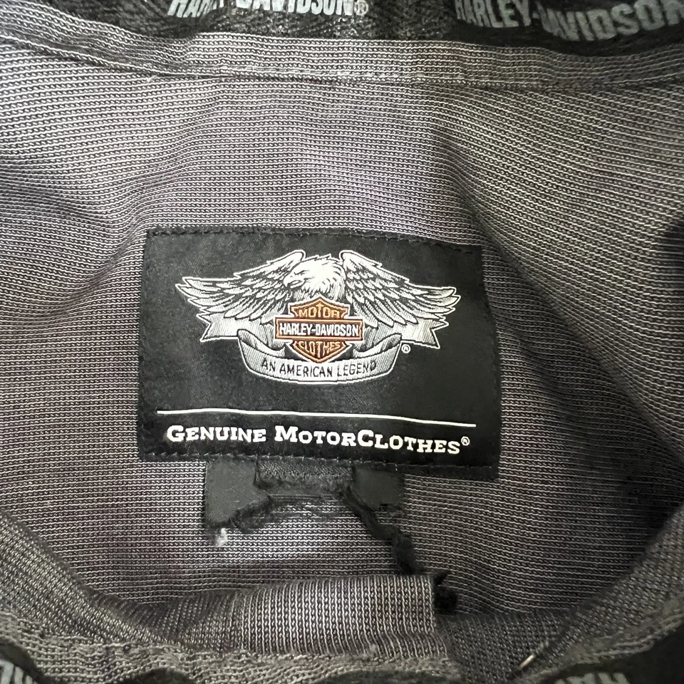 Harley-Davidson Mechanic Shirt Mens 3XL Gray Button Up Embroidered Motorcycle - Image 2 of 4