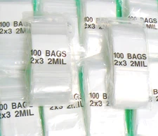 2000 WHITE BLOCK Bags 2x3 2mil Writeable Reclosable 2" x 3" Small Poly Baggies
