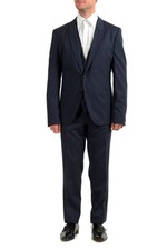 Hugo Boss Men's "Arti/Hesten184V1" Extra Slim Fit Blue Wool Three Piece Suit