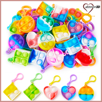 Pop-SchlüSselanhäNger Set 30 StüCk, Mini-Fidget-Spielzeug Aus Silikon, Mitgebsel