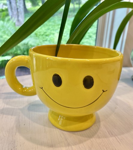 1990’s Teleflora Smiley Face Mug/Planter. 4.5” Wide. 100 % Seller. free ship