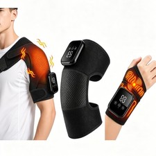 Adjustable Heated Shoulder Brace Vibration Massage Belt For Left Right Shoulder