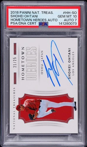2018 NATIONAL TREASURES HOMETOWN HEROES AUTOS SHOHEI OHTANI RC /25 PSA 10 AUTO 7