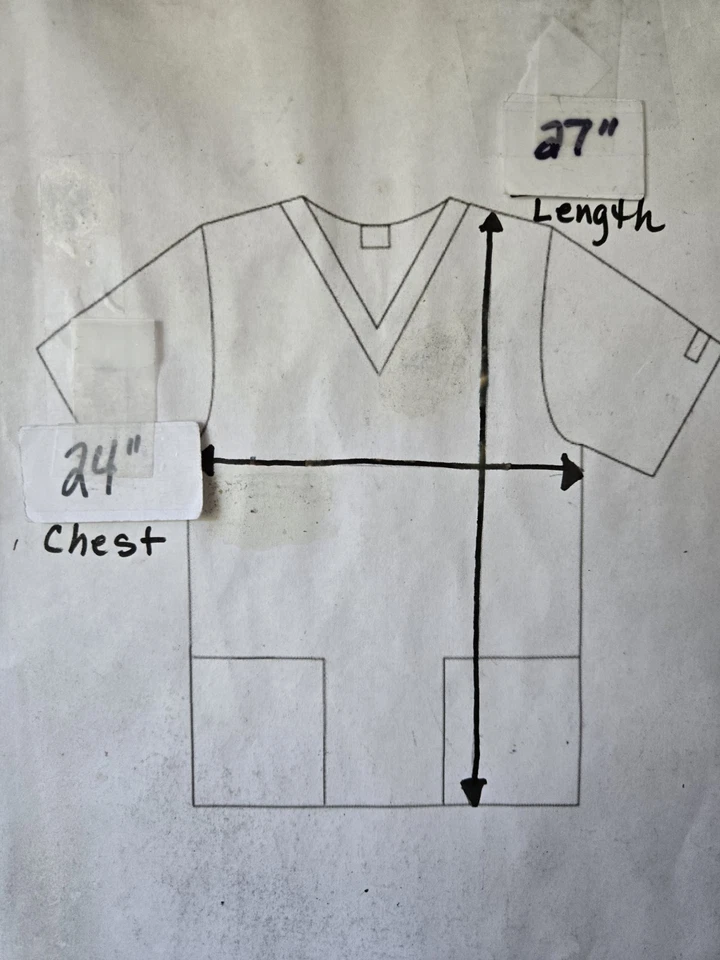 Blusa Médica Grey's Anatomy Talla XL-Tan Clásica Cuello en V-Pecho 24"/L 27" Foto 4 de 4