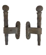 Rustic Hand Forged Steel Gate Handles, Traditional Wall Mount, Left & Right Pair