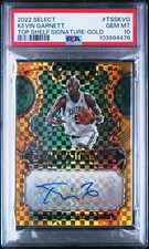 2022 Panini Select Top Shelf Kevin Garnett Gold Auto /10 JERSEY MATCH PSA 10