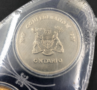 1867-1967 Confederation Mining Development Ontario Canada Set of 2