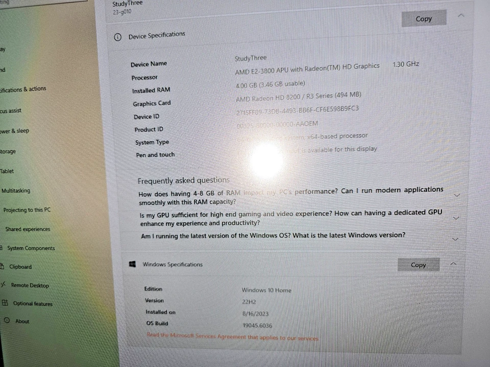 HP Pavilion 23" Screen All-in-One Webcam Windows 10, Model 23-g010 - Image 3 of 4