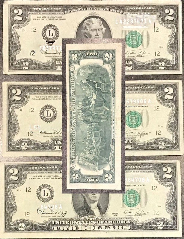 Lot of THREE $2 Bills with UNEVEN Borders. CIRCULATED, ungraded & AS-IS