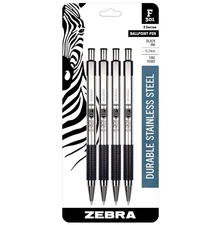 Zebra Pen F-301 Ballpoint Fine Point 0.7mm Black Ink Steel Ballpoint Pens 8PK