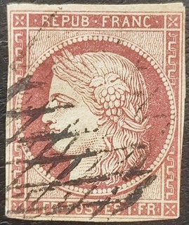timbres france oblitérés avant 1900 classique n 6 côté 1000€ touché sans clair