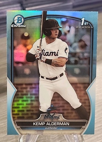 Kemp Alderman 2023 Bowman Draft Chrome Sky Blue Refractor #123 Miami Marlins