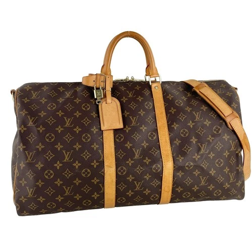 Louis Vuitton Monogram Keepall Bandouliere 55 Coated Canvas Boston Bag 4836