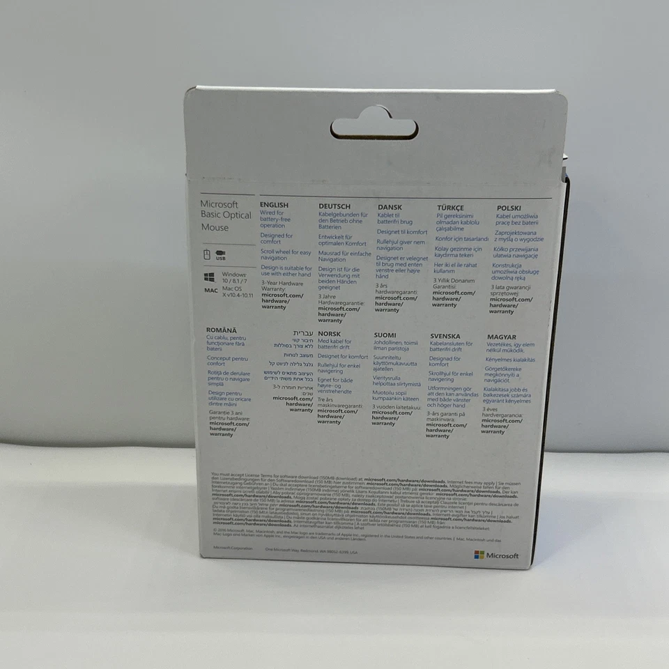 Microsoft Basic Optical Mouse - White (Business Packaging) Model No: 4YH-00008 - Image 4 of 4
