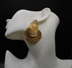 Vintage Gold Tone Dangle Earrings Filigree Boho Style Costume Jewelry