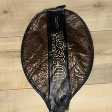 Vintage Wilson Advantage Leather Tennis Racket Cover Retro Deadstock USA Made