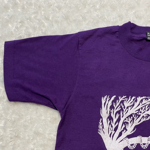 vintage 90s y2k tree snake boho witch grunge goth artsy graphic purple t-shirt S - Picture 14 of 18