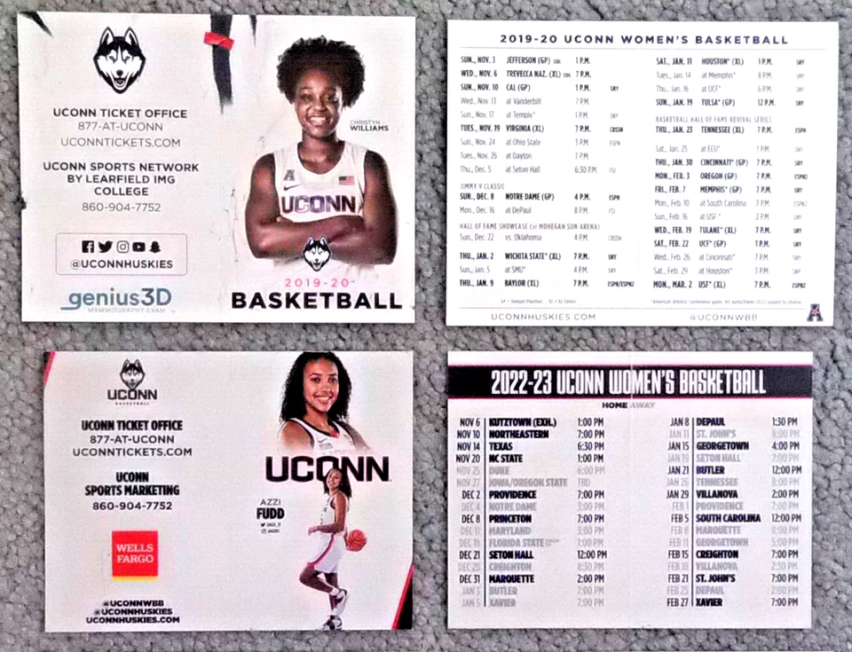 2019-20/2022-23/2023-24/2024-25 - UCONN HUSKIES MUJER BALÓN BOLSILLO HORARIOS Foto 2 de 4