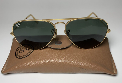 B&L Ray Ban Aviator Sunglasses 58 14 Vintage Gold Frame Case | eBay