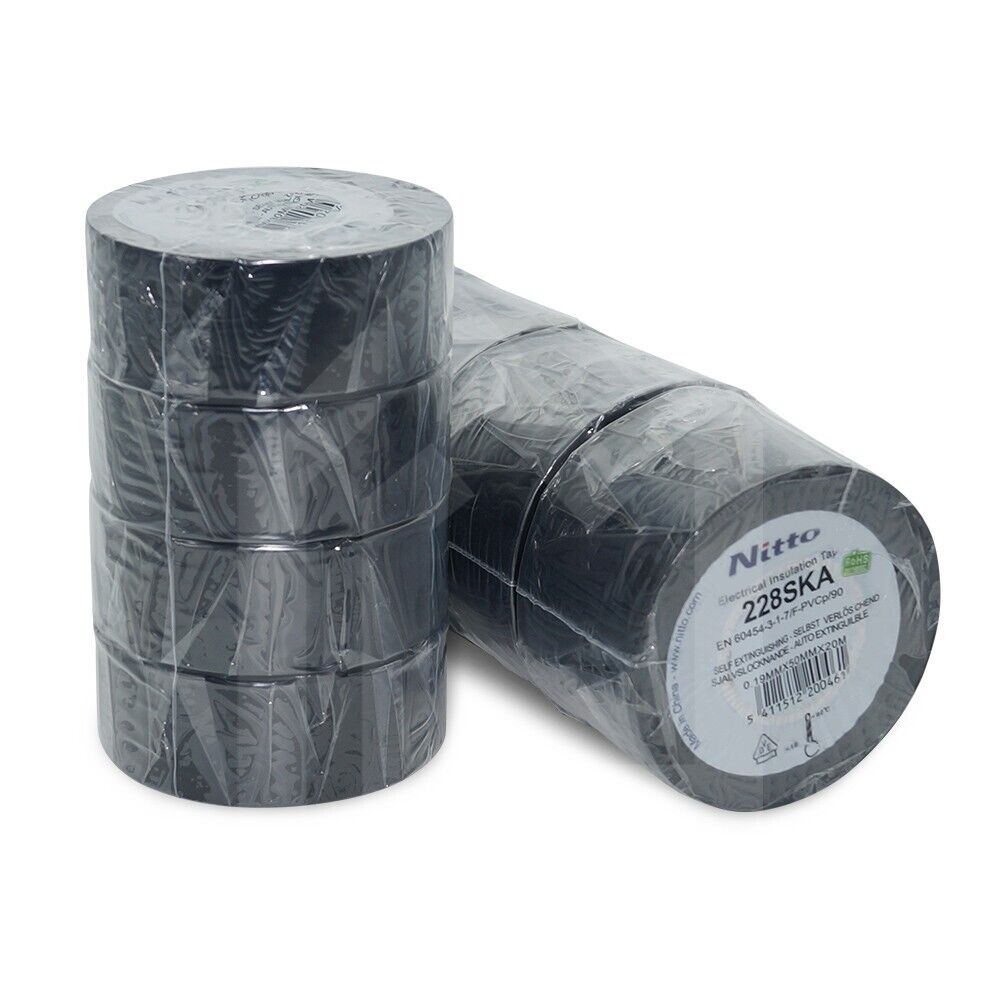 Nitto 228 SKA - Isolierband - 25mm x 20m Elektro Tape PVC Isotape - VDE -schwarz