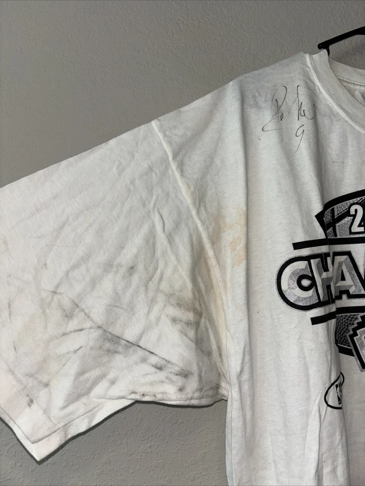 Camisa De Colección Reebok '03 San Antonio Spurs AUTOGRAFIADA Parker #9 Campeones de la NBA Talla L Foto 2 de 4