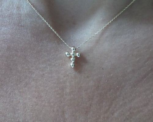 SMALL GOLD CROSS 14K YELLOW GOLD ADJUSTABLE LENGTH - Picture 4 of 4