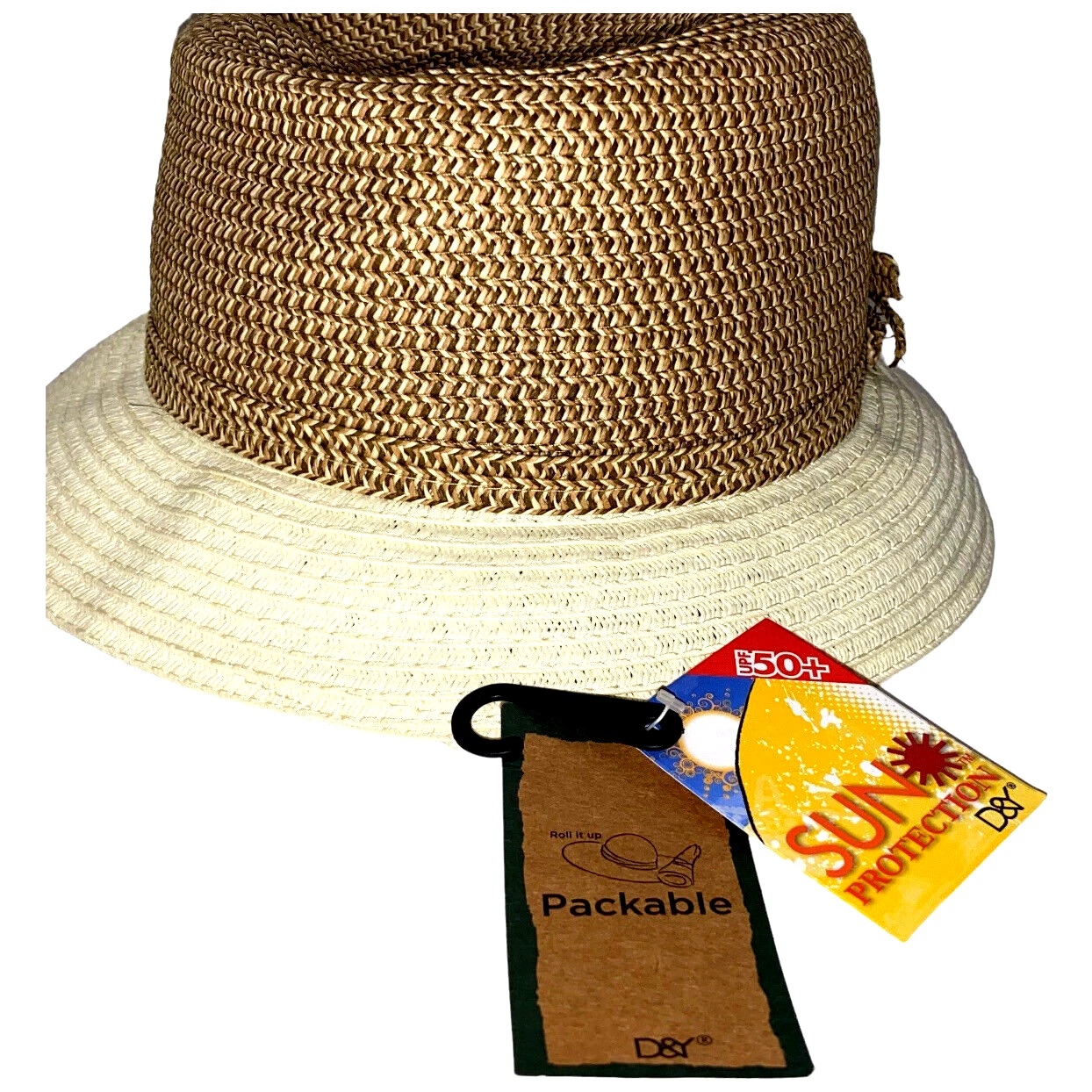 D&Y UPF 50 Sun Collection Womens Papier Sun Protection Hat Feathers