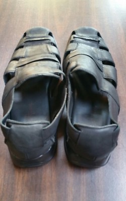 Black Cole Haan men’s sandals 9 1/2! No box mens black leather Cole Haan fisherman sandals size 9.5 9 1  main image 3