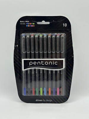  Pentonic Premium Ball Point Pen 1.0 mm Medium Point, 10-Count, Assorted 