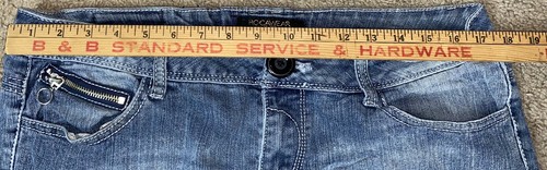 Jeans donna Rocawear effetto invecchiato vita bassa TG 15/16 tasche con cerniera taglio dritto - Foto 4 di 11