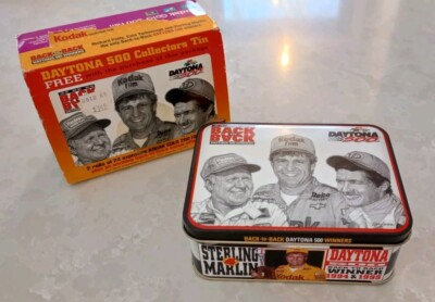 VTG Kodak Gold Film in Daytona 500 Collectors Tin~Petty, Yarborough, Marlin~NEW