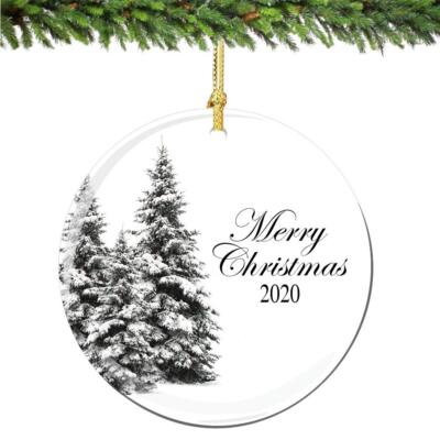 Merry Christmas Ornament 2022 Trees Porcelain Ornament Home D�cor Christmas Dec