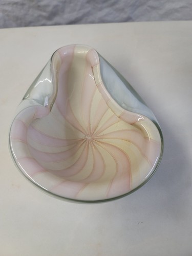Murano Circus Tent Swirl Bowl Pink Barbini (80) - Picture 15 of 24