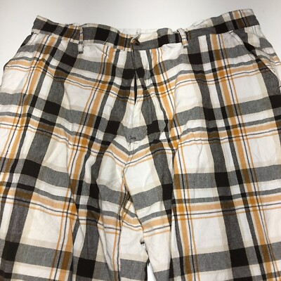 Regal Wear Shorts Mens Size 42 Plaid Bermuda Walking Flat Front 100% Cotton 