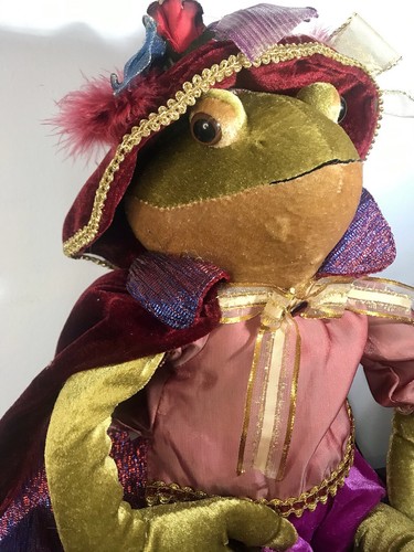 Prince Charming Frog 24” Harlequin Plush Shelf Sitter Royal Renaissance Ornate - Picture 2 of 9