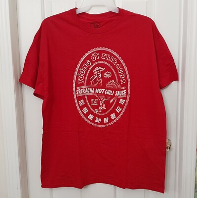 Sriracha Hot Sauce Shirt Mens XL Red Graphic Tee NEW 