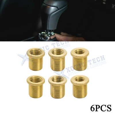 6PCS Gear Shifter Knob Thread Adapter Nuts Insert Set M10x1.25/ M10x1.5/ M8x1.25