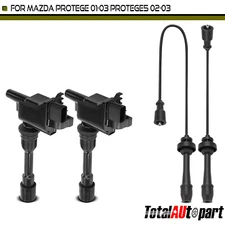 2x Ignition Coils & 2x Spark Plug Wires for Mazda Protege 01-03 Protege5 L4 2.0L
