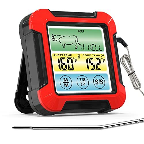 Meat Thermometers for Smokers, Instant Read Digital Meat Thermometer with Red