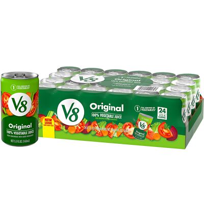 V8 Original 100% Vegetable Juice 5.5 fl oz Can 24 Pack
