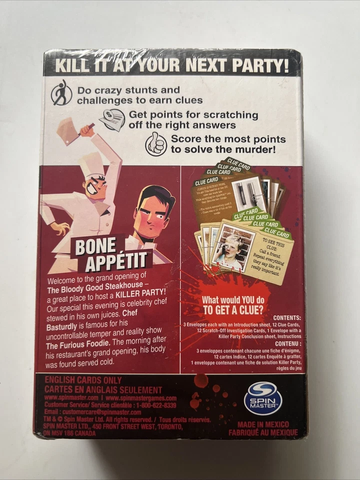 Spin Master - Killer Party - Bone Appétit, el juego Social Mystery Party Foto 2 de 2