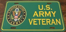 US ARMY Veteran Booster License Plate USA United States Military Army of One
