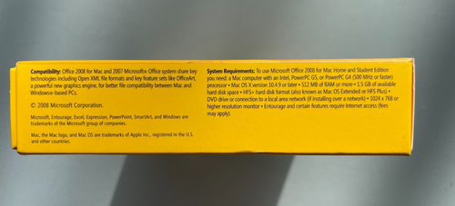 Microsoft Office MAC 2008 Home & Student Edition 2008 Two Serials - Picture 4 of 4