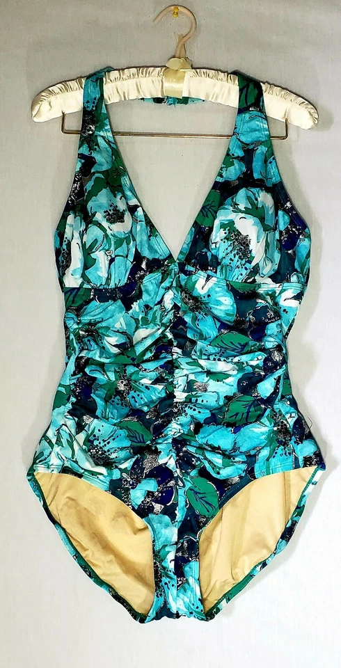 Traje de baño Tropical Escape una pieza. Control de barriga multicolor floral talla 14 nuevo con etiquetas Foto 2 de 4