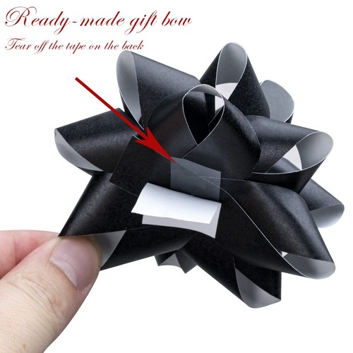 Paper Christmas Gift Bow Assortment - Black and White Design for Christmas Ho... - Picture 4 of 9