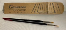 lot of TWO #12 M. Grumbacher SABLE ESSENCE Series 4410R6 Paint Brushes NOS W9-HM
