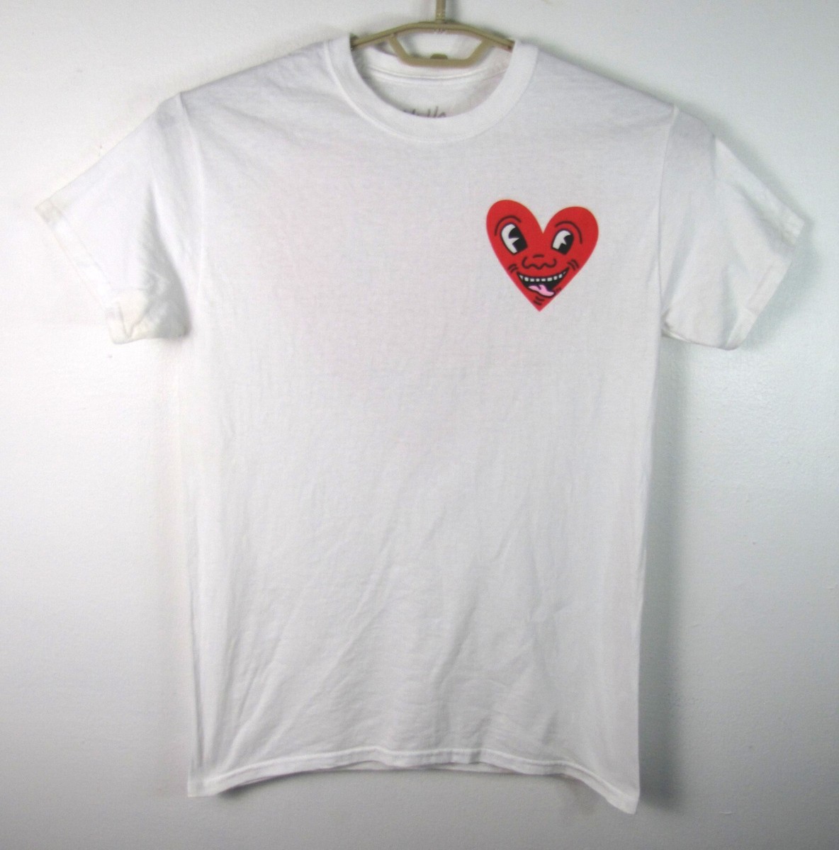 Keith Haring x Ripple Size Small White Cotton Red Heart