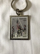 9/11 2001 First Class Postage stamp Keychain USA September 11 Heroes